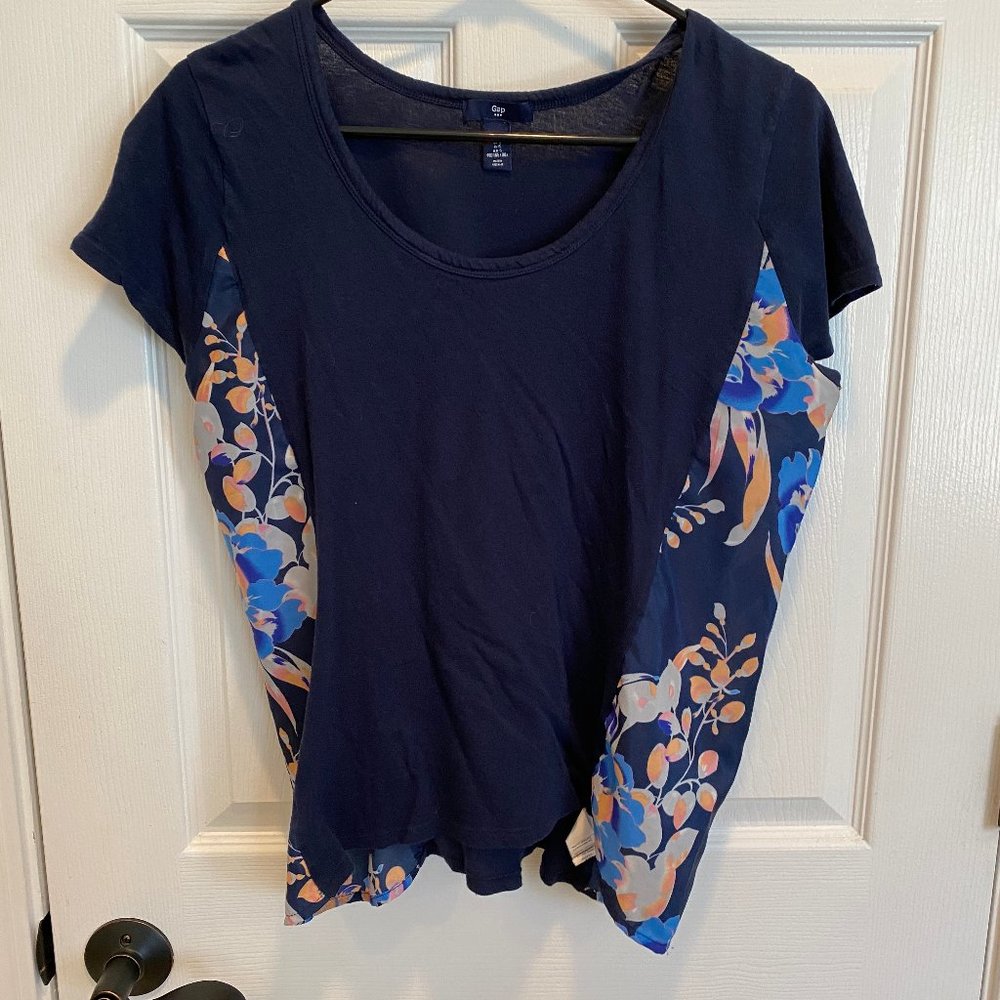 GAP Navy Shirt with floral panel